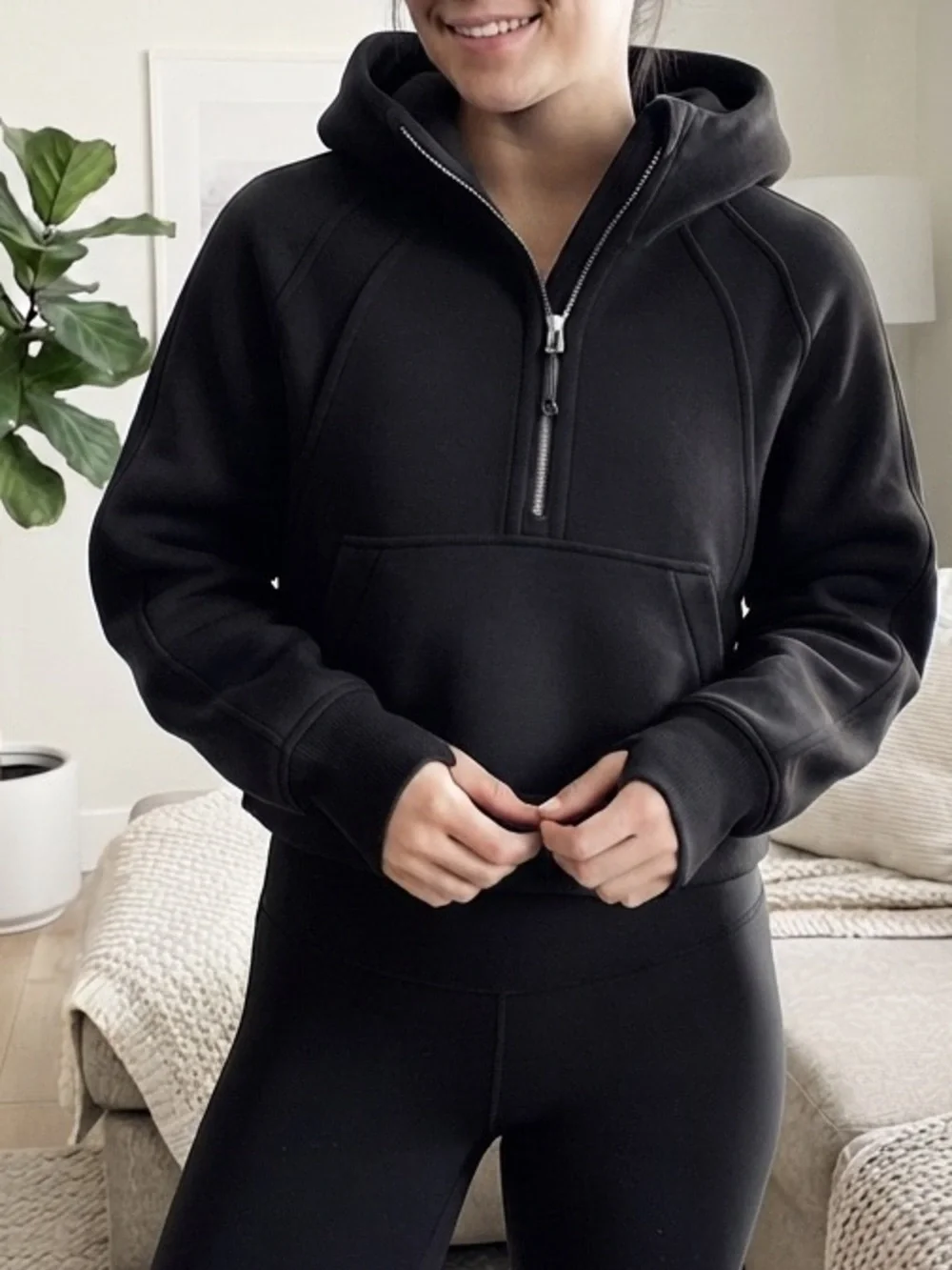 Lululemon Scuba Oversized 1/2 Zip Hoodie M/L (medium/ large) BLACK